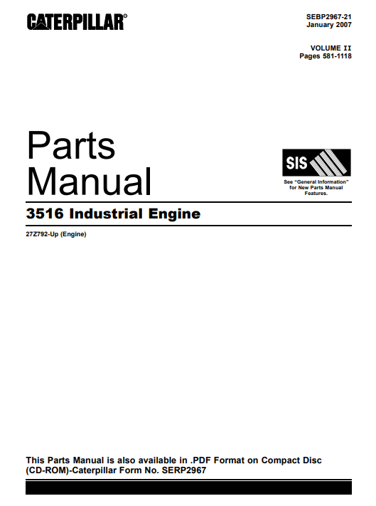 Caterpillar 3516 Industrial Engine Parts Manual - Image 2