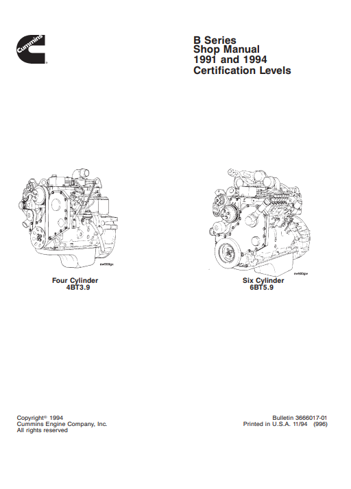 Cummins 4BT3.9, Cummins 6BT5.9 Engines Workshop Repair Manual - Image 2