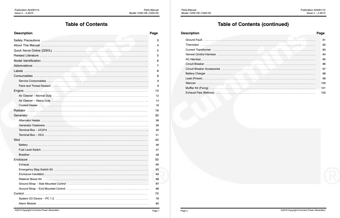 Cummins QSL9 Engine Parts Manual - Image 4