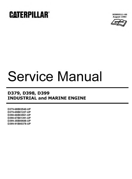 Caterpillar D379, Caterpillar D398, Caterpillar D399 Engines Service Repair Manual - Image 2