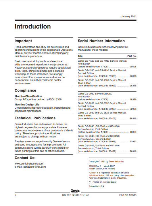 Genie GS-1530-32, GS-1930-32, GS-2032, GS-2632, GS-3232, GS-2046, GS-2646, GS-3246 Service Repair Manual - Image 3
