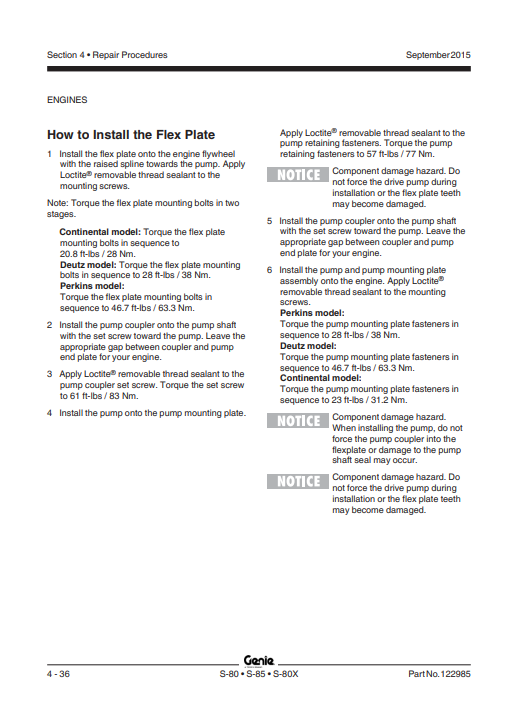 Genie S-80, S-85, S-85X Articulating Boom Lift Service Repair Manual - Image 3