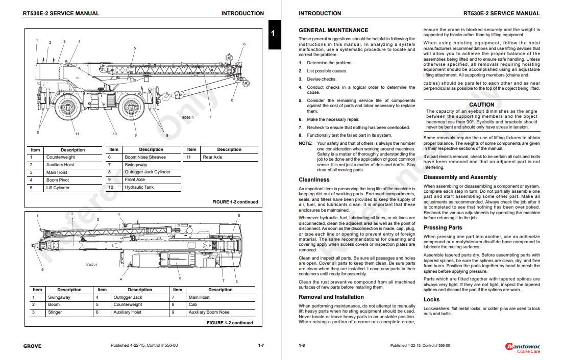 Grove RT530E-2 Crane Service and Maintenance Manual - Image 3