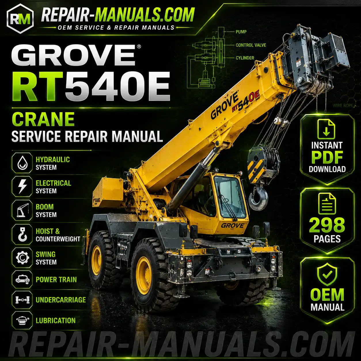 Grove RT540E Crane Service Repair Manual PDF Download