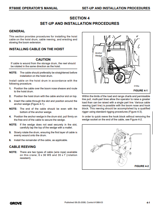 Grove RT600E Crane Operator's Manual - Image 4