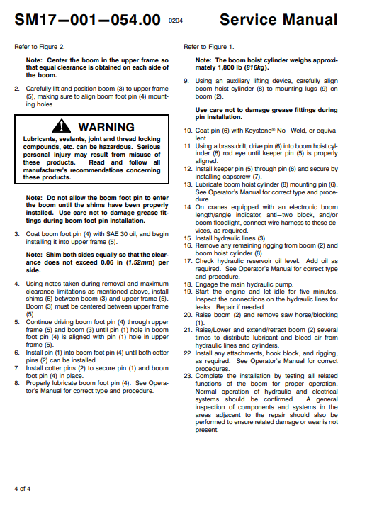 Link Belt RTC-8050XP II (J6K8-5700) Crane Service Repair Manual - Image 4