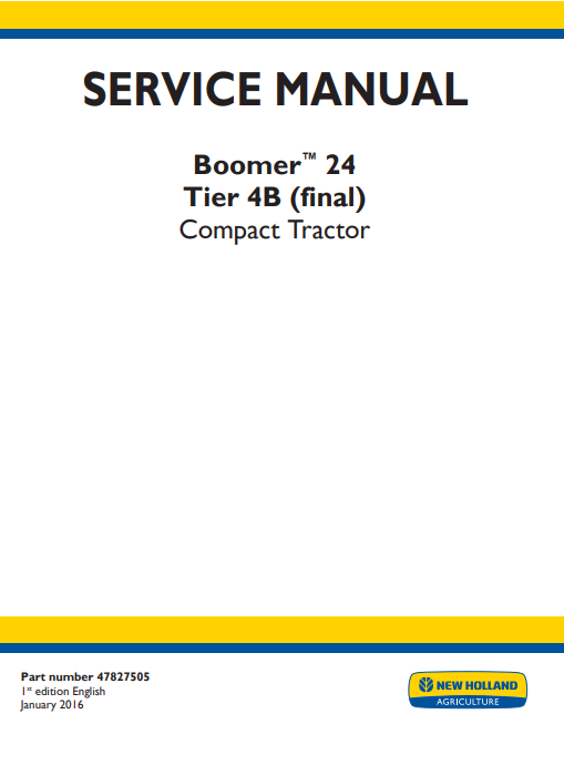 New Holland Boomer 24 Compact Tractor Service Repair Manual - Image 2