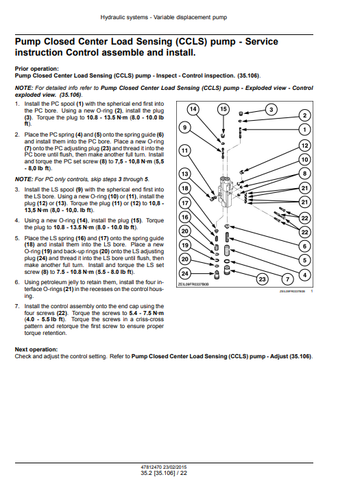 New Holland FR450, New Holland FR500, New Holland FR600, New Holland FR700, New Holland FR850 Forage Harvester Service Repair Manual (Hydraulic systems) - Image 5