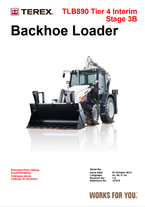 Terex TLB890 Backhoe Loader Parts Manual - Image 2