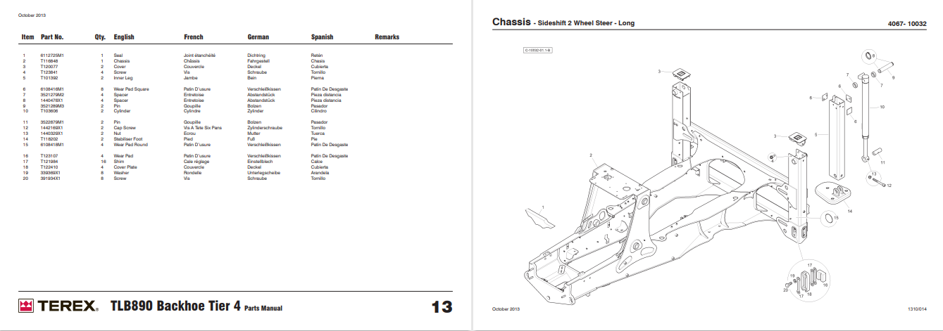 Terex TLB890 Backhoe Loader Parts Manual - Image 3