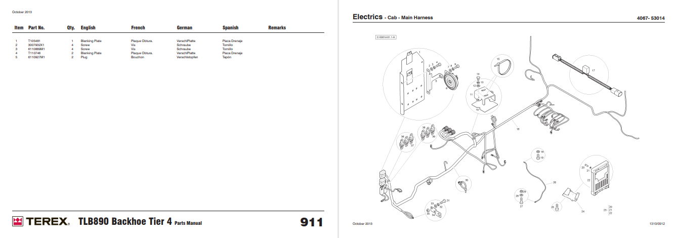 Terex TLB890 Backhoe Loader Parts Manual - Image 4