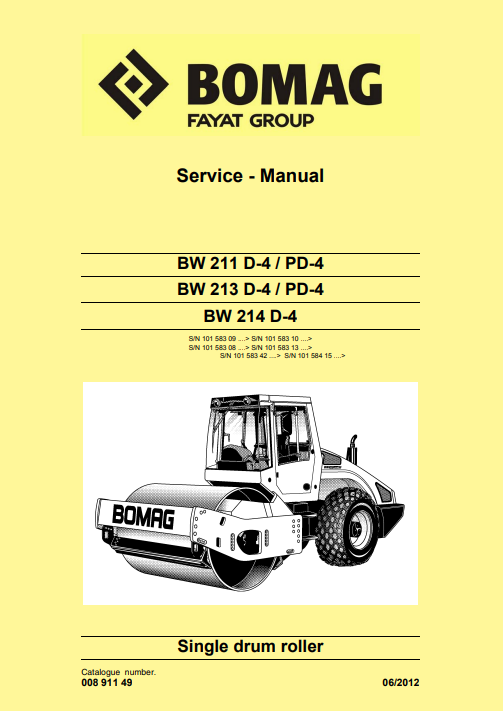 Bomag BW 211 D-4 , Bomag BW 213 D-4 , Bomag BW 214 D-4 and PD-4 Service Repair Manual - Image 2