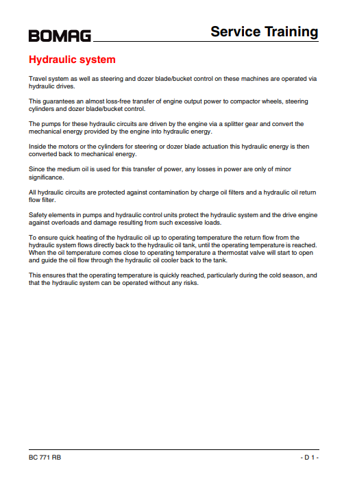 Bomag BC771 RB Refuse Compactor Service Training Manual - Image 3