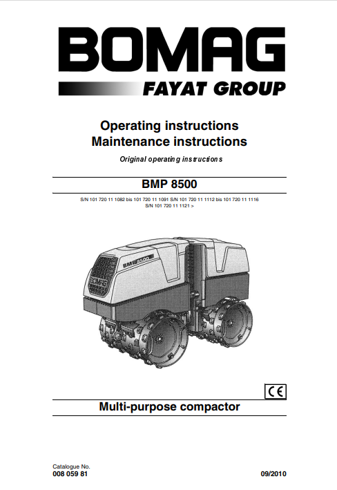 Bomag BMP8500 Roller Maintenance Manual - Image 2