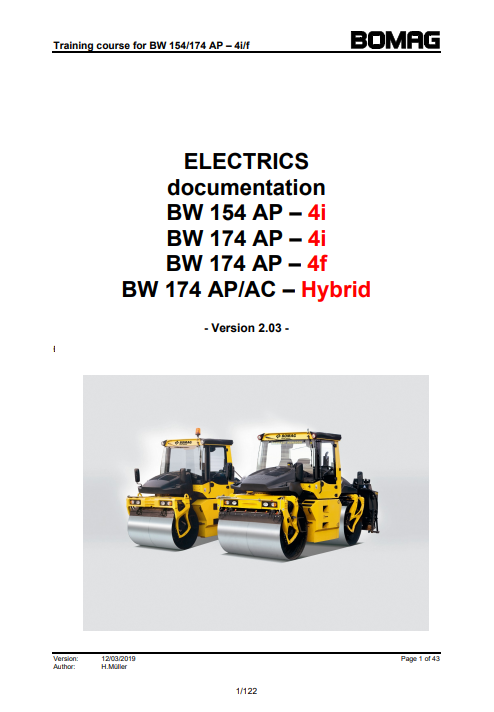Bomag BW154, BW174 AP – 4i-f Training Course ELECTRICS Documentation - Image 2