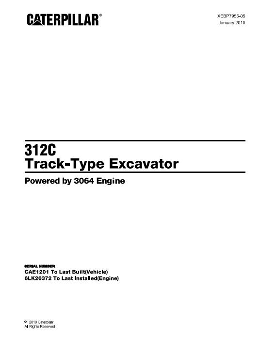 Caterpillar 312C Excavator Parts Manual - Image 2