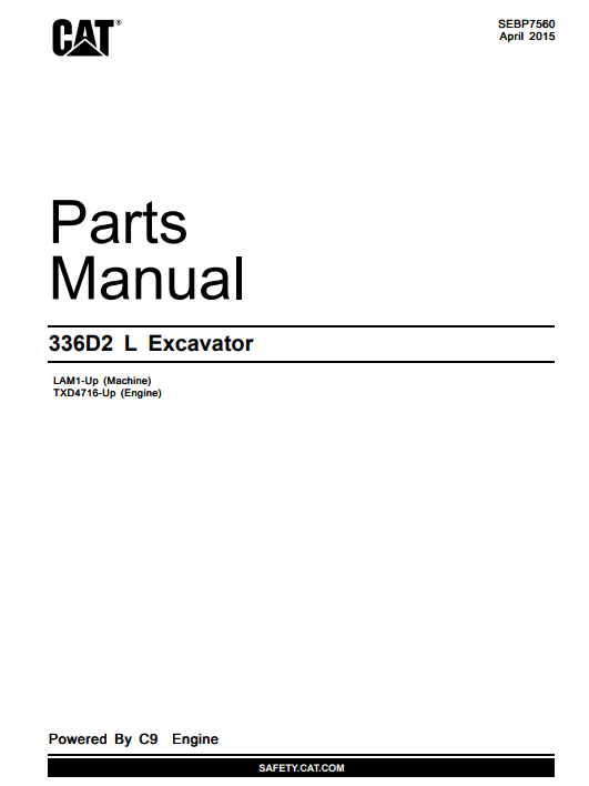 Caterpillar 336D2 L Excavator Parts Manual - Image 2