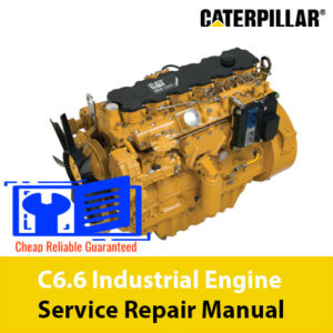 Caterpillar C6.6 Industrial Engine Troubleshooting Manual cover featuring technical illustrations and troubleshooting tips