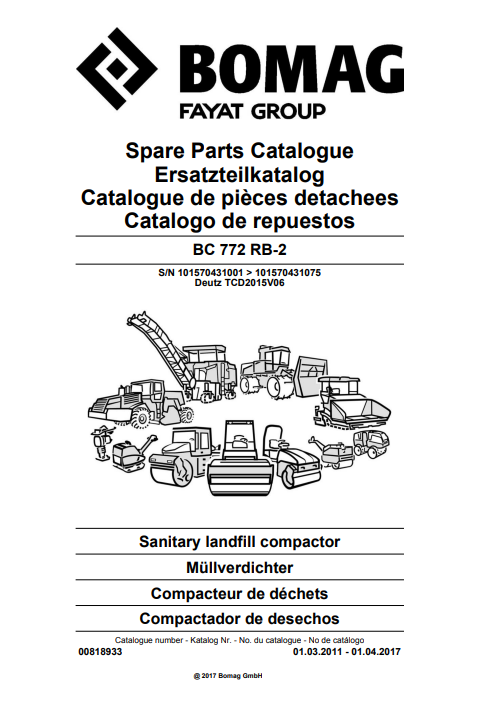 Bomag BC772 RB-2 Compactor Parts Catalogue - Image 2