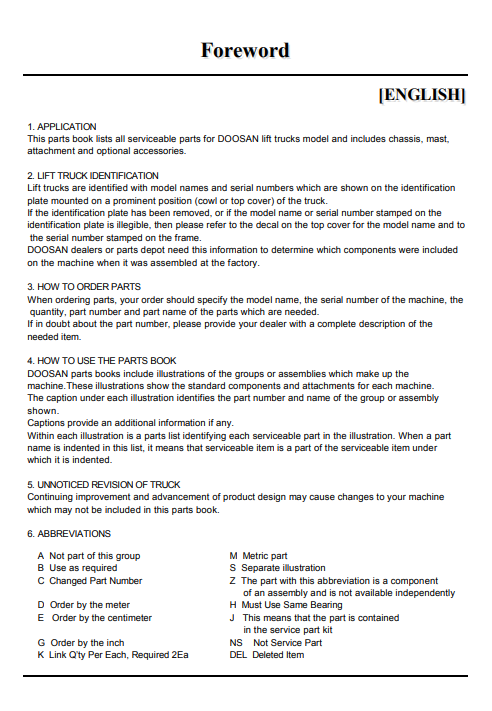 Doosan G20E-5, Doosan G25E-5, Doosan G30E-5 Parts Manual - Image 3