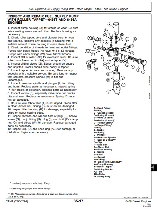 John Deere Series 400 , John Deere 6466 Diesel Engines Service Repair Manual - Image 5