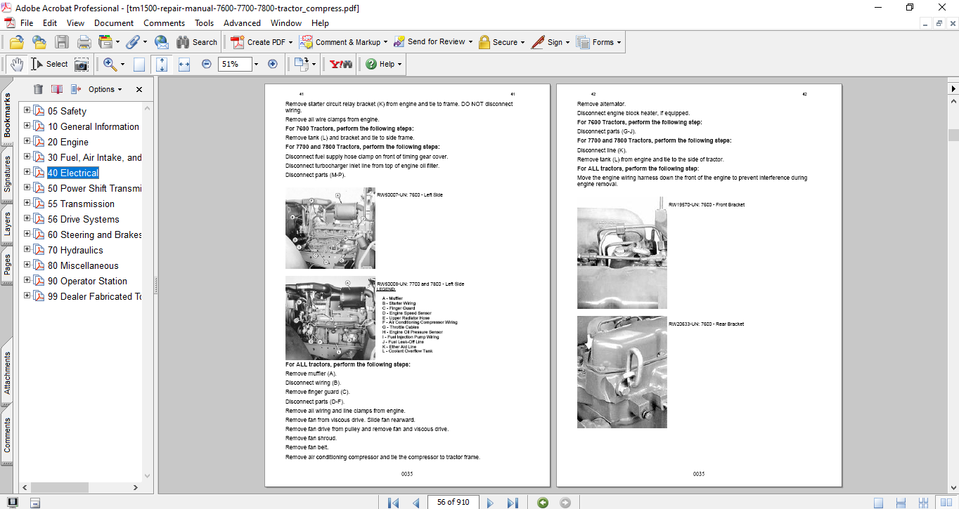 John Deere 7600, John Deere 7700, John Deere 7800 Tractor Technical Repair Manual - Image 3