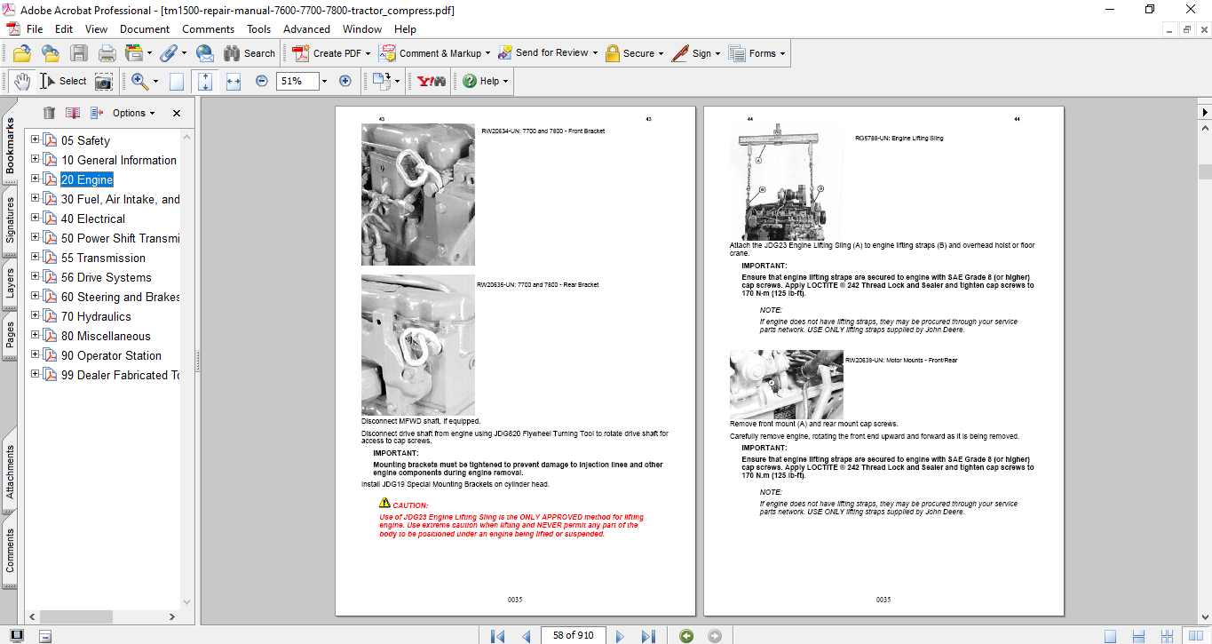 John Deere 7600, John Deere 7700, John Deere 7800 Tractor Technical Repair Manual - Image 4