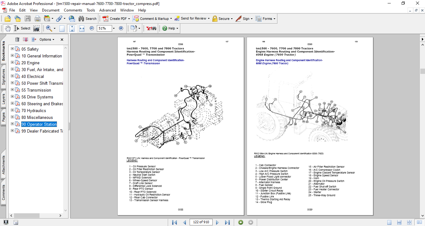 John Deere 7600, John Deere 7700, John Deere 7800 Tractor Technical Repair Manual - Image 5