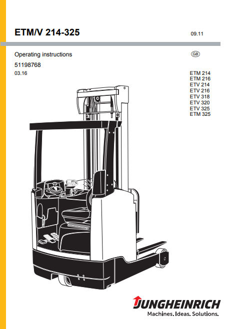 Jungheinrich ETM, ETV 214 to 325 Operating Instructions Manual - Image 2
