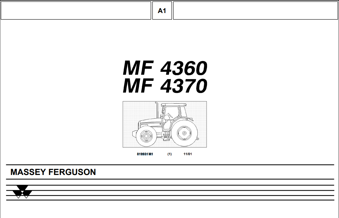 Massey Ferguson MF4360, Massey Ferguson MF4370 Tractor Parts Manual - Image 2