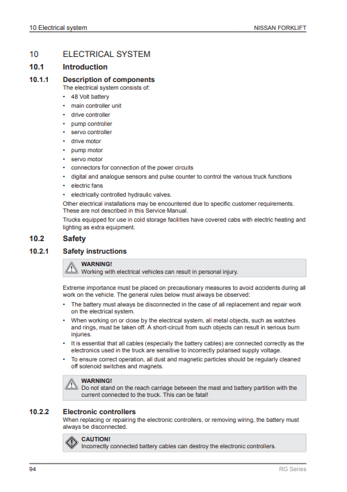 NISSAN Forklift U Series 2011 Service Repair Manual - Image 3