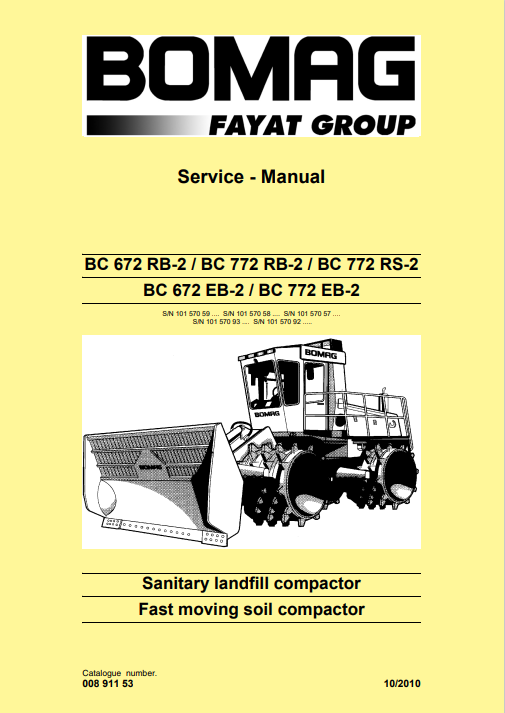 Bomag BC672 RB-2, BC772 RB-2, BC772 RS-2, BC672 EB-2, BC772 EB-2 Compactor Service Repair Manual - Image 2