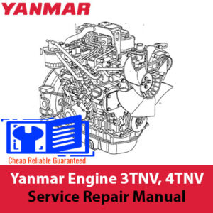 Yanmar 3TNV and 4TNV engine service repair manual cover, featuring technical illustrations and detailed instructions