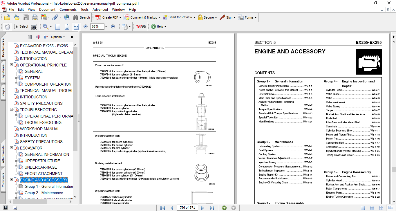 Fiat Kobelco EX255, Fiat Kobelco EX285 Tier2 Excavator Service Repair Manual - Image 5