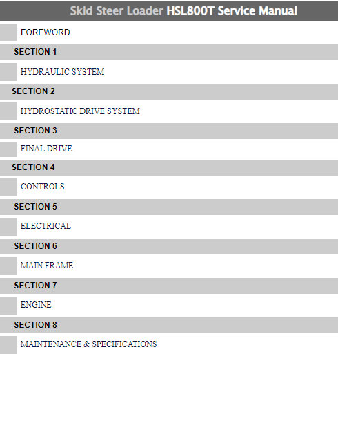 Hyundai HSL800T SkidSteer Loader Service Repair Manual - Image 2