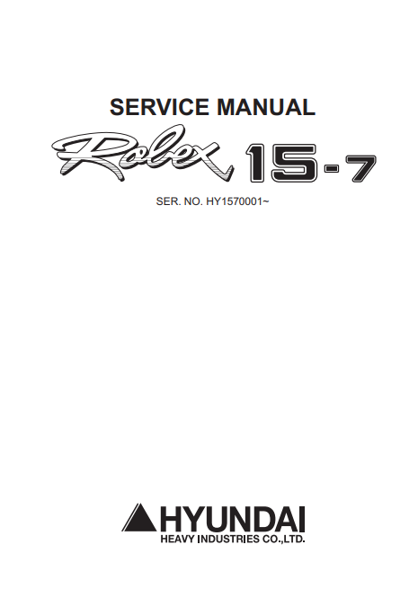 Hyundai R15-7 Mini Excavator Service Repair Manual - Image 2