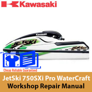 Kawasaki JetSki 750SXi Pro WaterCraft repair manual cover, displaying essential repair information and technical illustrations