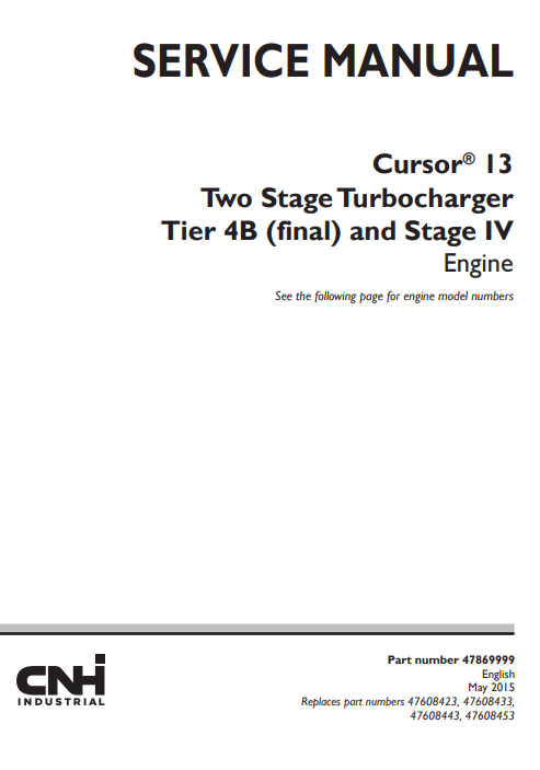 Cursor 13 Two Stage Turbocharger Tier 4B & Stage IV Engine Service Repair Manual - Image 2