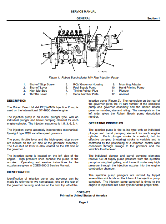 Bosch Fuel Injection pump PE(S)-6 MW Service Repair Manual - Image 4