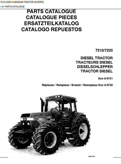 Case 7210, Case 7220 Diesel Tractor Parts Manual - Image 2