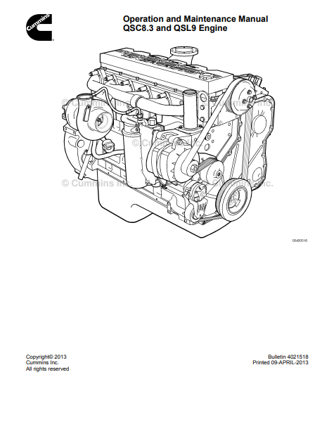 Cummins QSC8.3 and Cummins QSL9 Engine Operation and Maintenance Manual - Image 3
