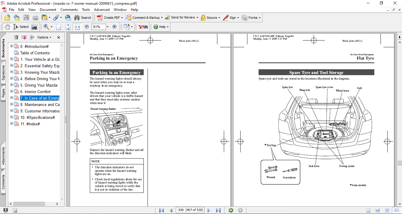 Mazda cx-7 2009 Car Owners Manual - Image 4