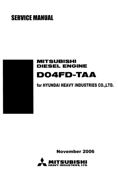 Mitsubishi D04FD-TAA Diesel Engine Service Repair Manual (Related with hyundai Machines) - Image 2