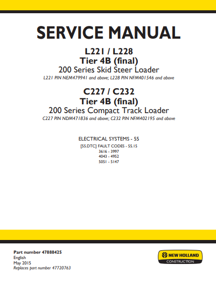 New Holland L221 , New Holland L228 , New Holland C227 , New Holland C232 200 Series Loader Service Repair Manual (Full set of collection) - Image 4