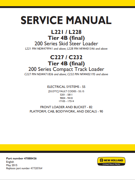 New Holland L221 , New Holland L228 , New Holland C227 , New Holland C232 200 Series Loader Service Repair Manual (Full set of collection) - Image 5