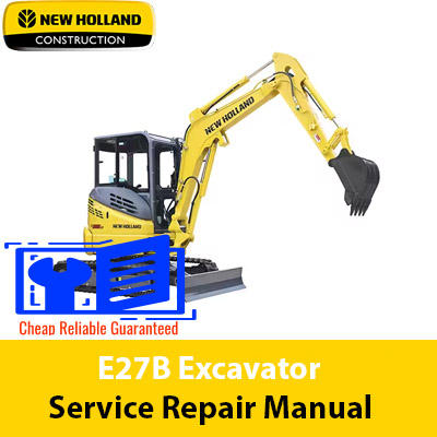 Service Repair Manual for New Holland E27B Excavator, showcasing detailed diagrams and instructions for maintenance