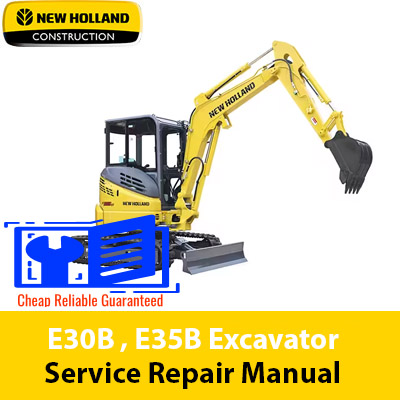 New Holland E30B and E35B Excavator Service Repair Manual cover for maintenance and repair guidance