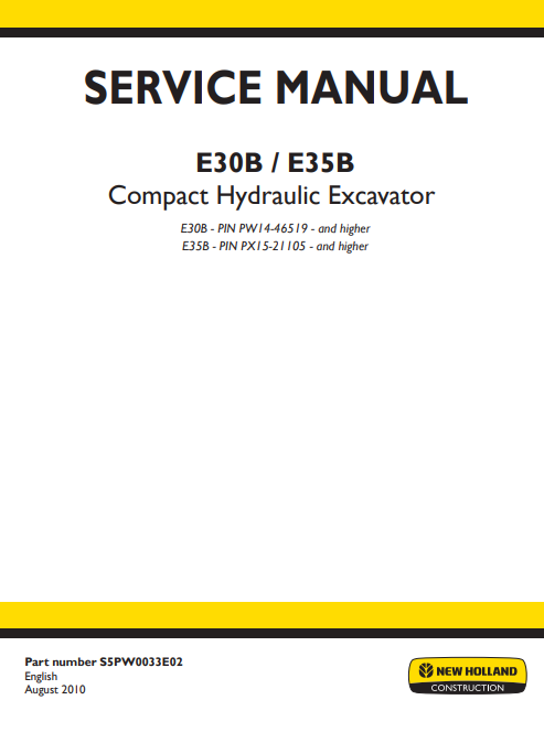 New Holland E30B , New Holland E35B Excavator Service Repair Manual - Image 2
