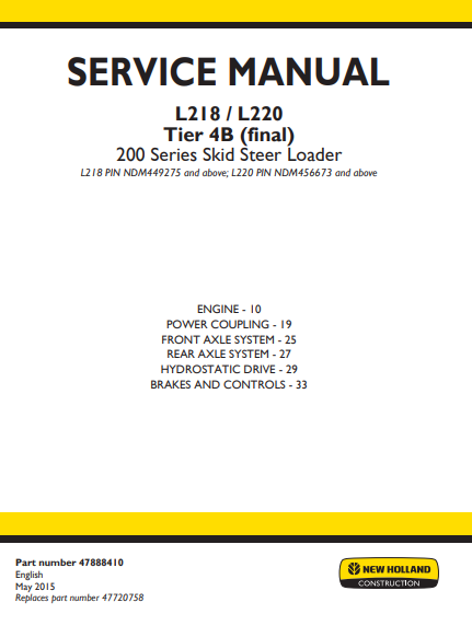 New Holland L218 , New Holland L220 Tier 4B (final) skid steer Service Repair Manual (Full set of collection) - Image 3