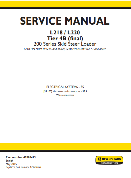 New Holland L218 , New Holland L220 Tier 4B (final) skid steer Service Repair Manual (Full set of collection) - Image 5